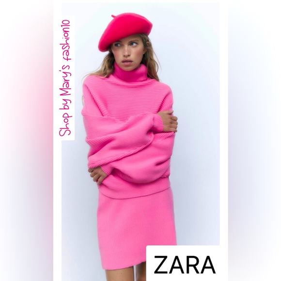 NWT Zara Fuchsia Pink Wool Beret - Picture 3 of 16